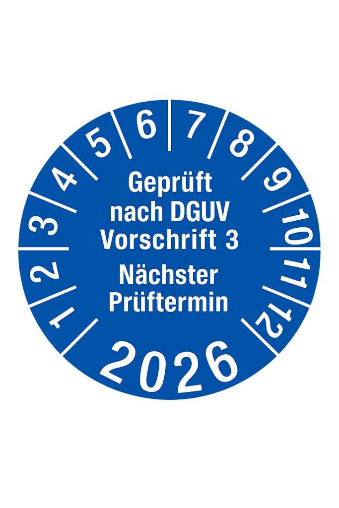 Prüfplakette DGUV V3